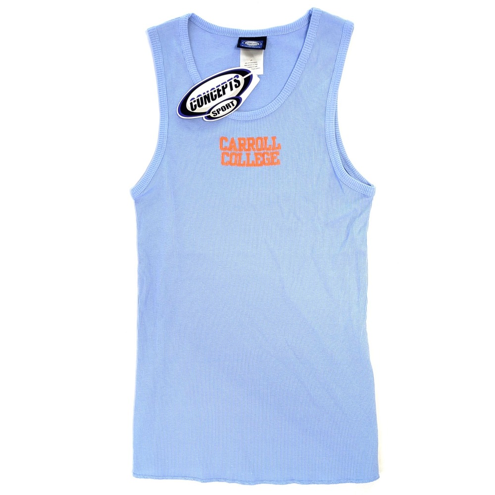 Concepts Sport Carroll College Ribbed Tank Top Light Blue Ladies Sleepwear L NWT